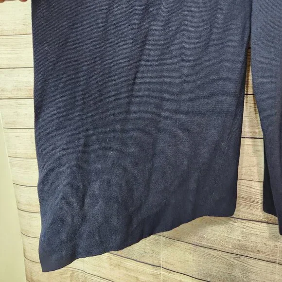 Eileen Fisher Tencel Silk Draped Open Front Cardigan Midnight Blue Size Large - Picture 6 of 14